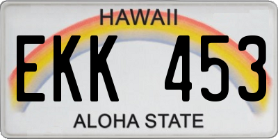 HI license plate EKK453