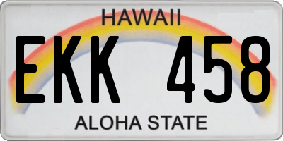 HI license plate EKK458