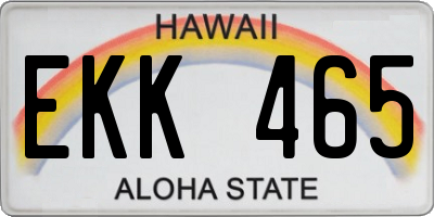 HI license plate EKK465