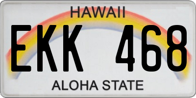 HI license plate EKK468