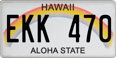 HI license plate EKK470