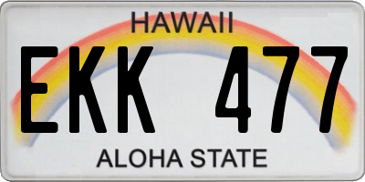 HI license plate EKK477