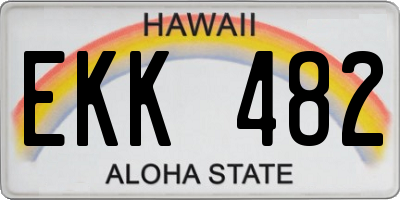 HI license plate EKK482