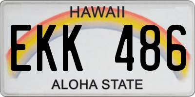 HI license plate EKK486