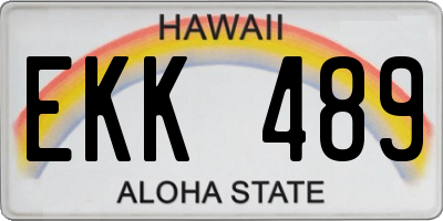 HI license plate EKK489