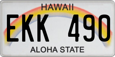 HI license plate EKK490