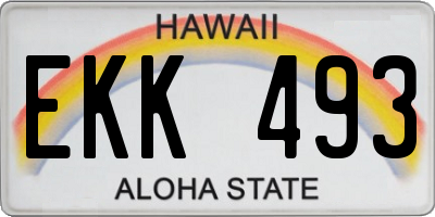 HI license plate EKK493