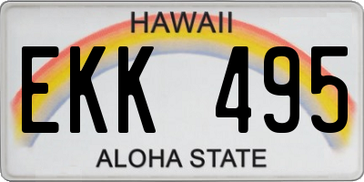 HI license plate EKK495