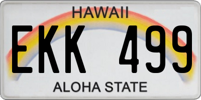 HI license plate EKK499