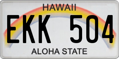 HI license plate EKK504