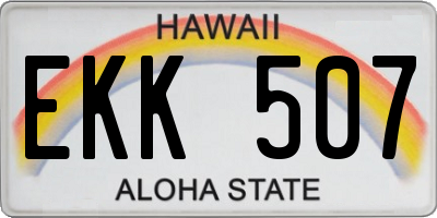 HI license plate EKK507