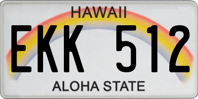 HI license plate EKK512