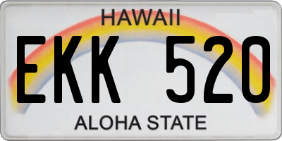 HI license plate EKK520