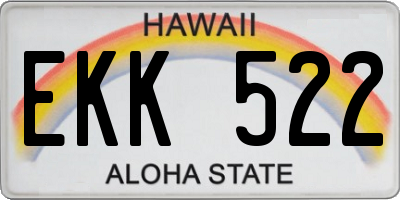 HI license plate EKK522