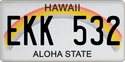 HI license plate EKK532