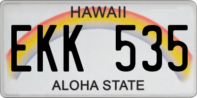HI license plate EKK535