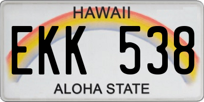 HI license plate EKK538