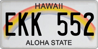 HI license plate EKK552