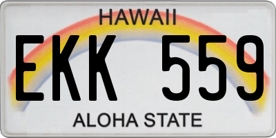 HI license plate EKK559