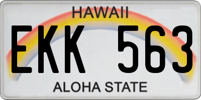 HI license plate EKK563
