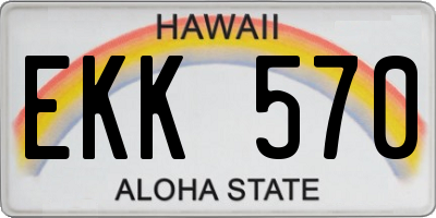HI license plate EKK570