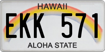 HI license plate EKK571
