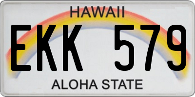 HI license plate EKK579