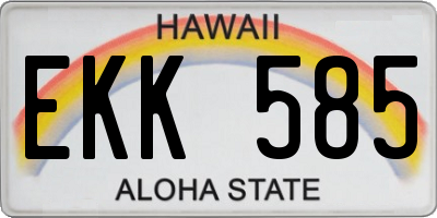 HI license plate EKK585