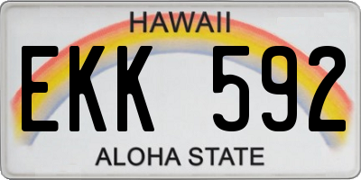 HI license plate EKK592