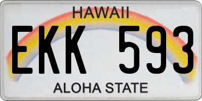 HI license plate EKK593