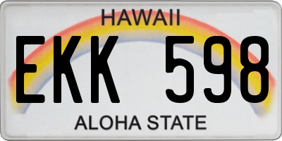 HI license plate EKK598