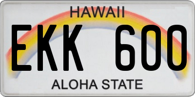 HI license plate EKK600