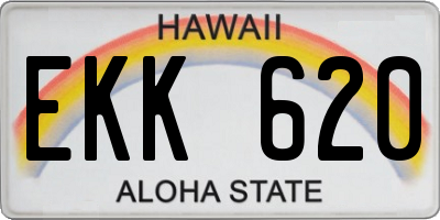 HI license plate EKK620