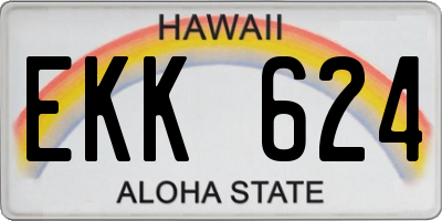 HI license plate EKK624