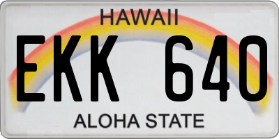 HI license plate EKK640