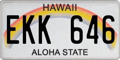 HI license plate EKK646