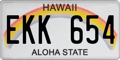 HI license plate EKK654