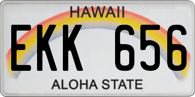 HI license plate EKK656