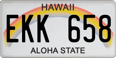 HI license plate EKK658