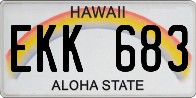 HI license plate EKK683