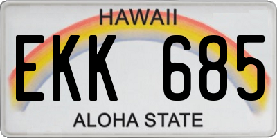 HI license plate EKK685