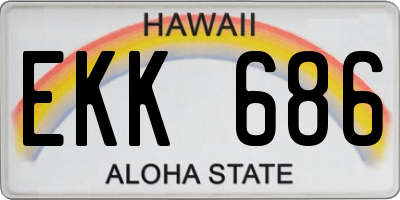 HI license plate EKK686