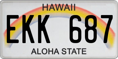 HI license plate EKK687