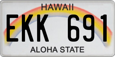 HI license plate EKK691