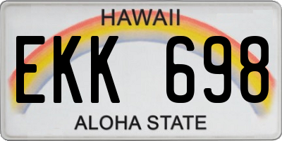 HI license plate EKK698