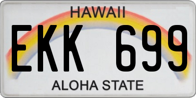 HI license plate EKK699