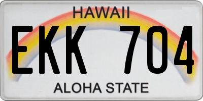 HI license plate EKK704