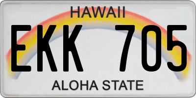 HI license plate EKK705