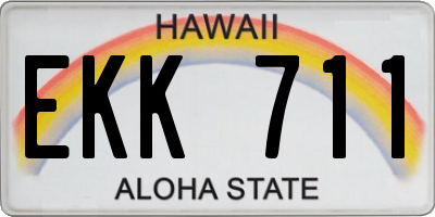 HI license plate EKK711
