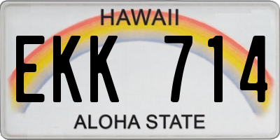 HI license plate EKK714